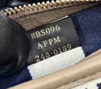 FENDI MINI ROLL BAG 15 MIDNIGHT BLUE MIX WHITE FF JACQUARD FABRIC