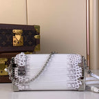 Louis Vuitton SLIM TRUNK 23 IN WHITE CROCODILE PATTERN CALFSKIN SILVER HARDWARE