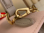 Louis Vuitton LOCKME EVER MINI 23 IN KHAKI BROWN MIX LIGHT PINK CALFSKIN GOLD HARDWARE