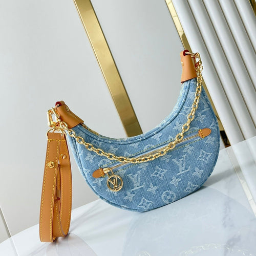 Louis Vuitton LOOP 29 IN BLUE MONOGRAM DENIM GOLD HARDWARE
