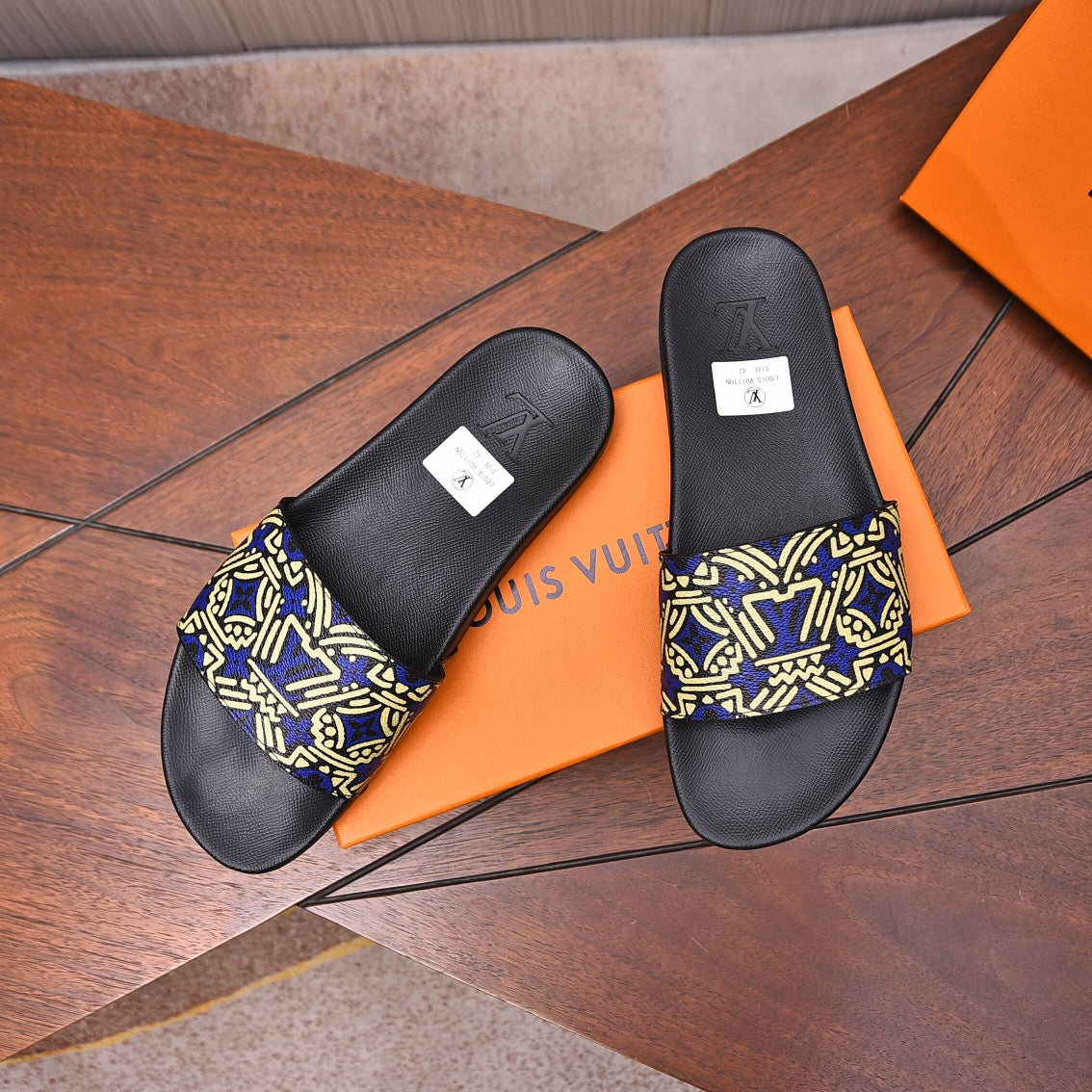 Louis Vuitton MULE SANDAL YELLOW MIX PURPLE CALFSKIN