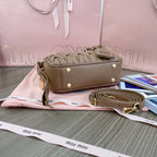 ARCADIE MATELASSÉ NAPPA SMALL BAG 19 IN COFFEE LAMBSKIN GOLD HARDWARE