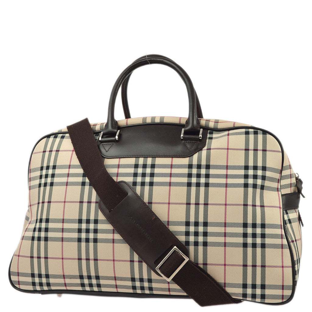 Burberry Beige Burberry Check 2way Duffle Shoulder Handbag