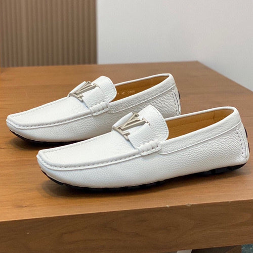 Louis Vuitton LOAFER IN WHITE WRINKLE CALFSKIN WITH SILVER LOGO