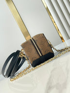 Louis Vuitton DICE 9 IN BROWN MONOGRAM AND MONOGRAM REVERSE CANVAS GOLD HARDWARE