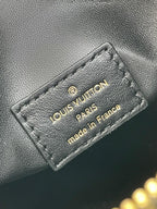 Louis Vuitton SIDE TRUNK 21 IN BEIGE RED LAMBSKIN WITH CRISS CROSS PATTERN GOLD HARDWARE