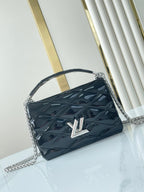 Louis Vuitton GO-14 MM 23 IN BLACK GLOSSY CALFSKIN SILVER HARDWARE