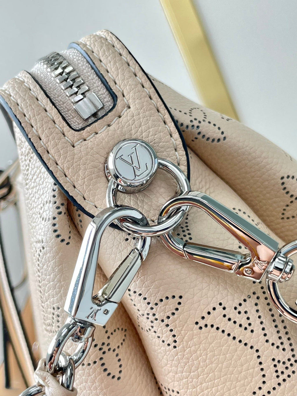 Louis Vuitton HAND IT ALL PM 29 IN BEIGE MONOGRAM PERFORATE CALFSKIN SILVER HARDWARE
