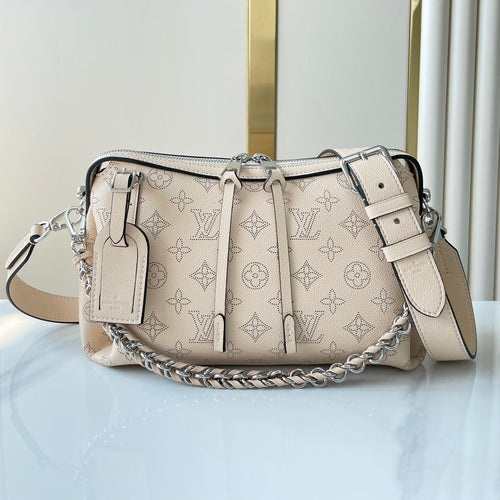 Louis Vuitton HAND IT ALL PM 29 IN BEIGE MONOGRAM PERFORATE CALFSKIN SILVER HARDWARE