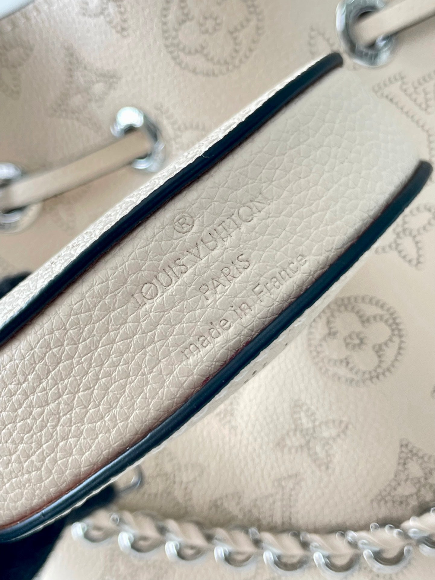 Louis Vuitton BELLA 22 IN BEIGE MONOGRAM PERFORATE CALFSKIN SILVER HARDWARE