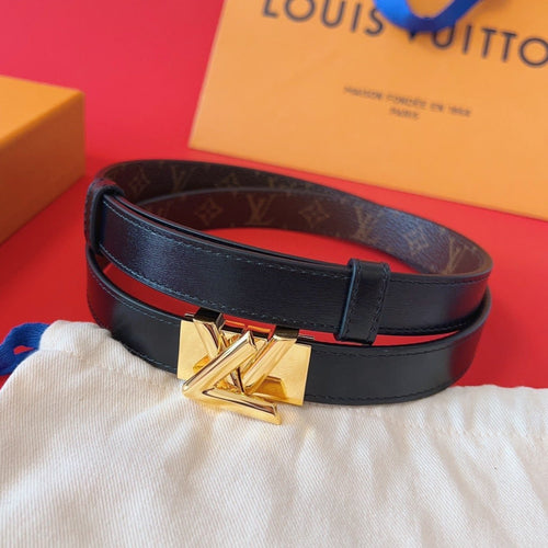 Louis Vuitton GO-14 20MM BELT IN BLACK CALFSKIN GOLD HARDWARE
