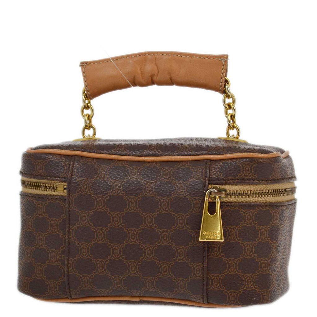 Celine Brown Macadam Vanity Handbag