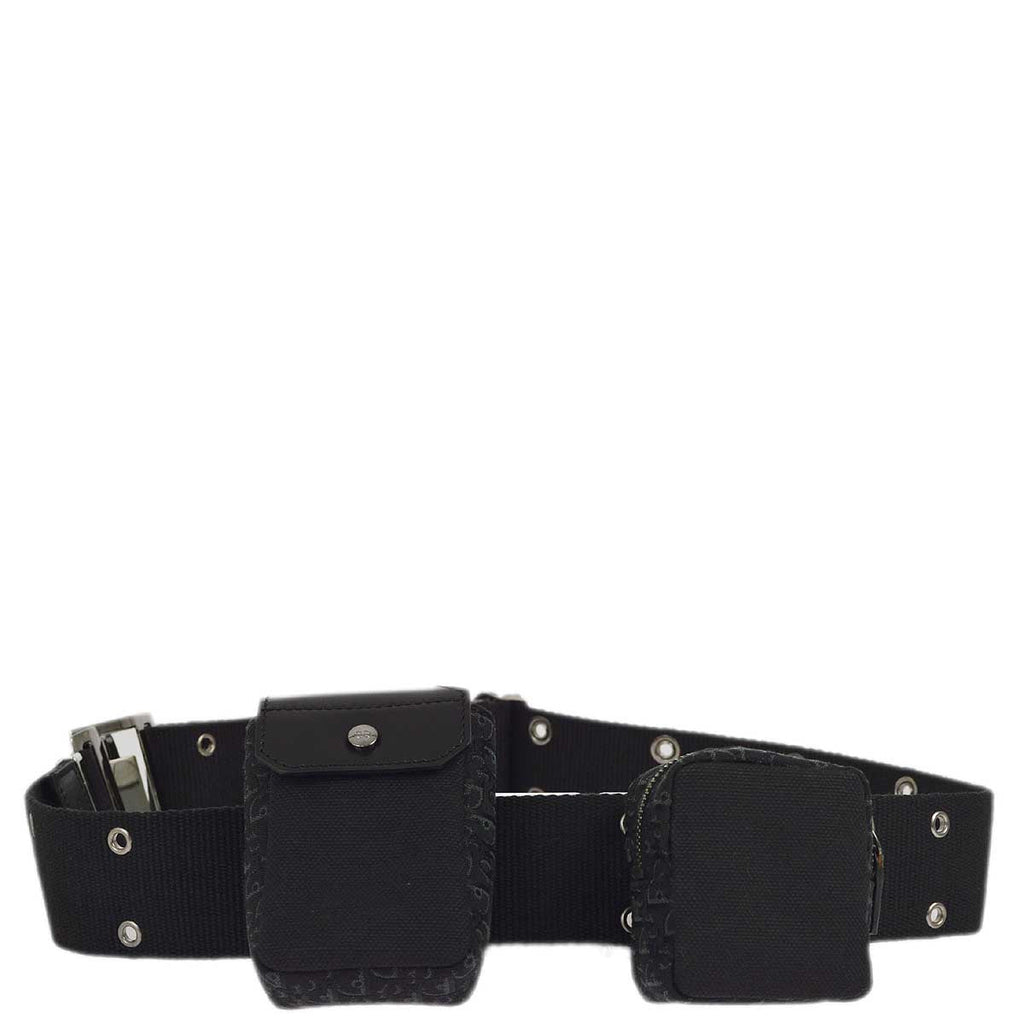 Christian Dior 2002 Black Street Chic Twin Pochette Belt Bum Bag
