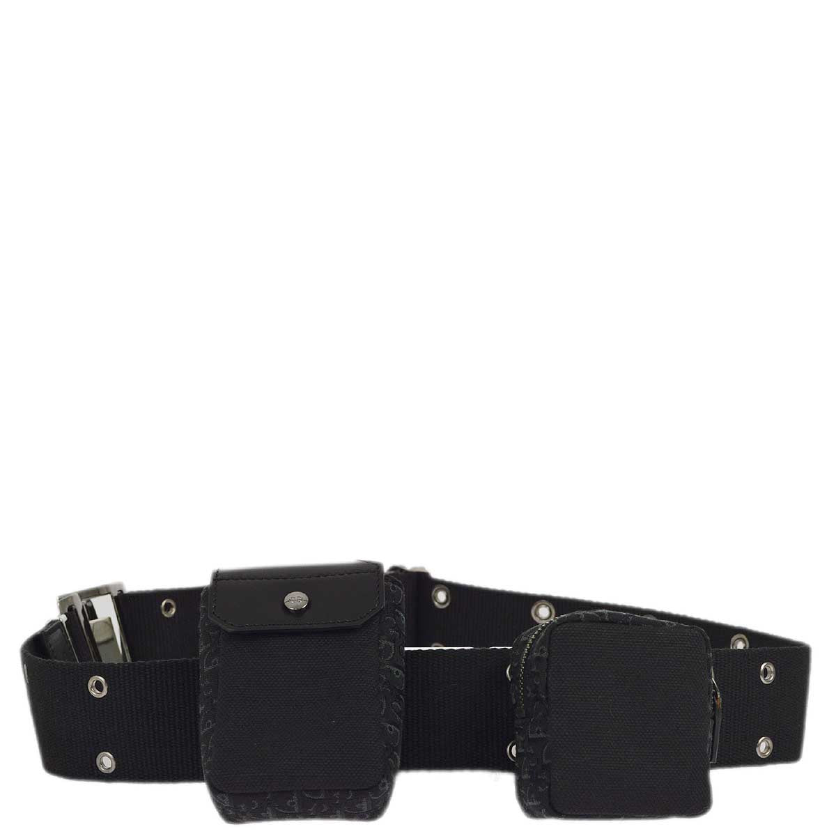 Christian Dior 2002 Black Street Chic Twin Pochette Belt Bum Bag