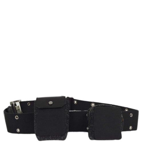 Christian Dior 2002 Black Street Chic Twin Pochette Belt Bum Bag