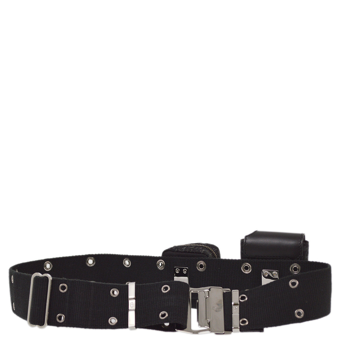 Christian Dior 2002 Black Street Chic Twin Pochette Belt Bum Bag