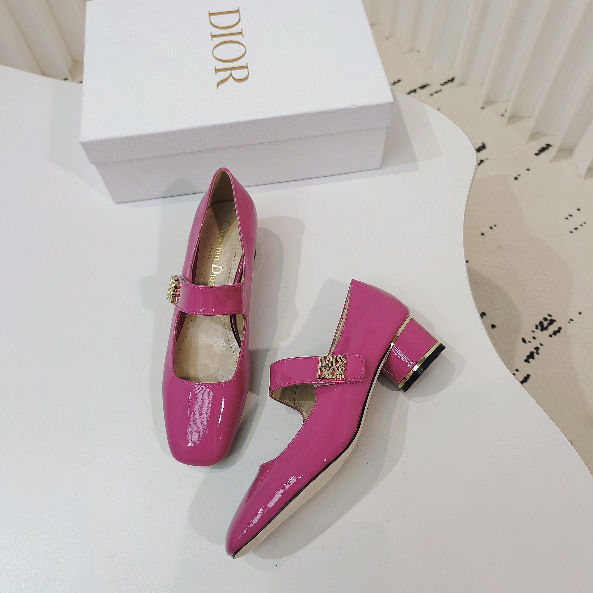 DIOR Miss  DIOR Pump 40mm In Deep Pink Cowhide 111346