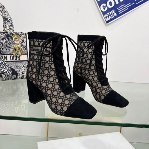 DIOR Naugtily-D Heeled Ankle Boot Black Fabric
