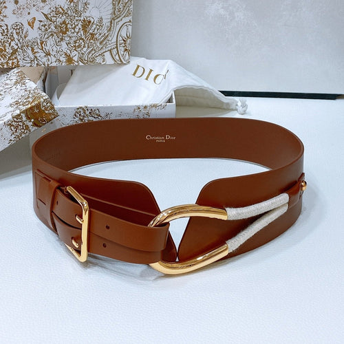 DIOR nolita belt brown lambskin gold buckle