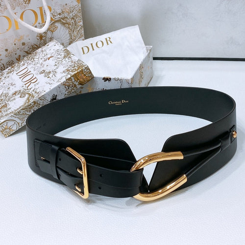 DIOR nolita belt black lambskin gold buckle