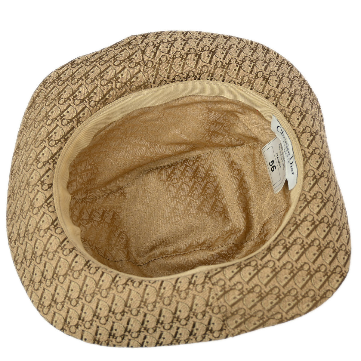 Christian Dior Beige Trotter Hat #56 Small New