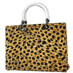 Christian Dior 1999 Yellow Cheetah Large Lady Dior 2way Shoulder Handbag
