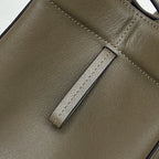 FENDI ORIGAMI MINI 19 IN ARMY GREEN LAMBSKIN AND SUEDE