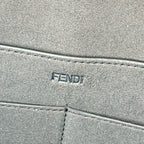 FENDI ORIGAMI MEDIUM 27 IN ARMY GREEN LAMBSKIN AND SUEDE