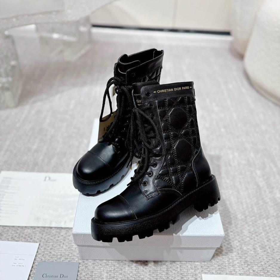 DIOR D-Unit Ankle Boot 40mm In Black Plain Calfskin  988755