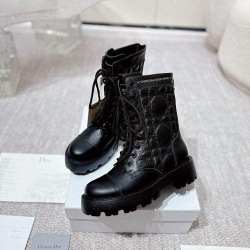 DIOR D-Unit Ankle Boot 40mm In Black Plain Calfskin  988755