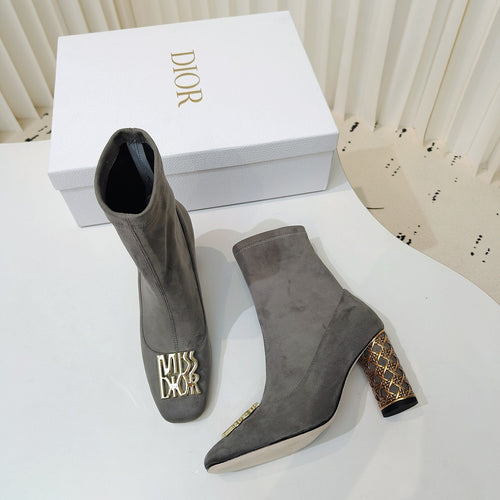 DIOR Miss  DIOR Ankle Boots 80mm Grey Suede 111378