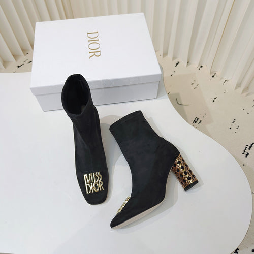 DIOR Miss  DIOR Ankle Boots 80mm Black Suede 111382