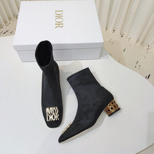 DIOR Miss  DIOR Ankle Boots 40mm Black Suede 111389