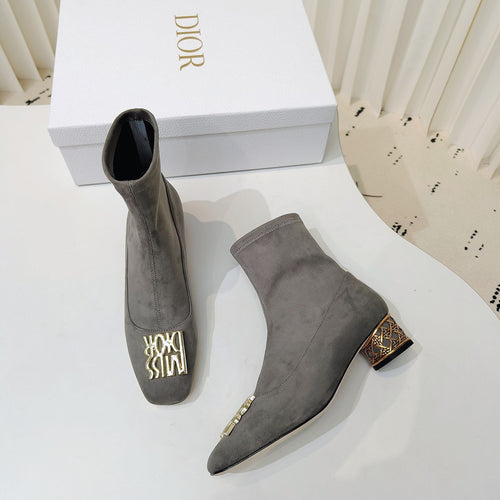DIOR Miss  DIOR Ankle Boots 40mm Grey Suede 111391