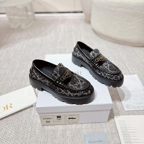 DIOR Boy Platform Loafer In Black Tweed Fabric  988792