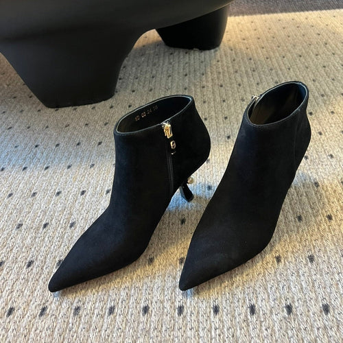 DIOR Tribales Heeled Ankle Boot 75mm In Black Suede 996953