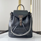 Louis Vuitton MONTSOURIS VIBE PM BACKPACK 30 IN BLACK LAMBSKIN SILVER CHAIN