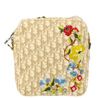 Christian Dior 2004 Beige Embroidered Trotter Shoulder Bag