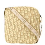 Christian Dior 2004 Beige Embroidered Trotter Shoulder Bag