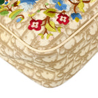 Christian Dior 2004 Beige Embroidered Trotter Shoulder Bag