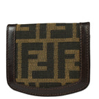 Fendi Brown Zucca Coin Case Wallet