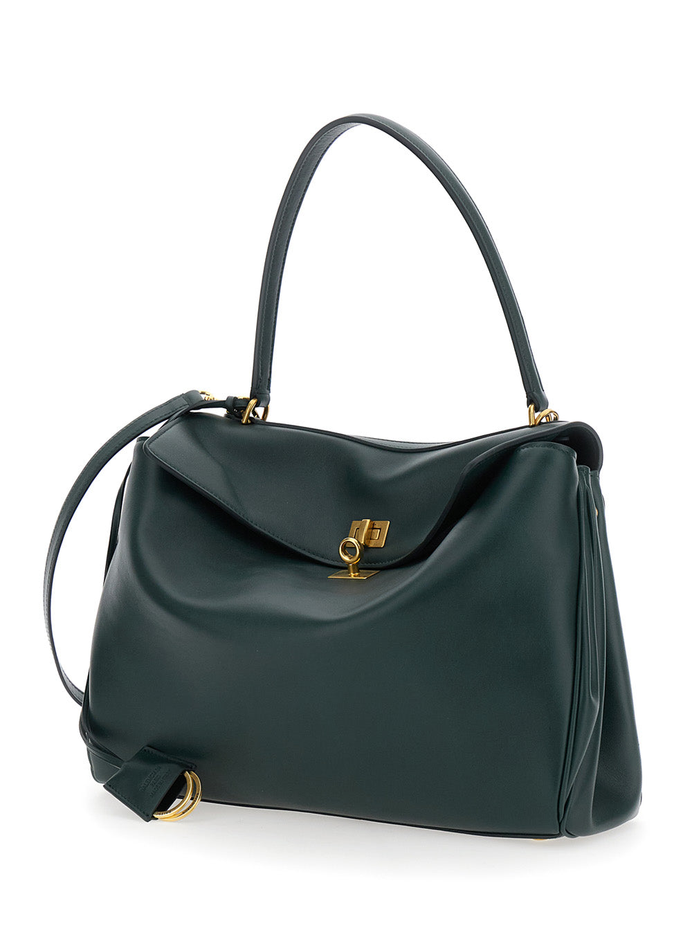 Balenciaga Women 'Medium Rodeo' Green Handbag With Detachable Key Holder In Smooth Leather Woman
