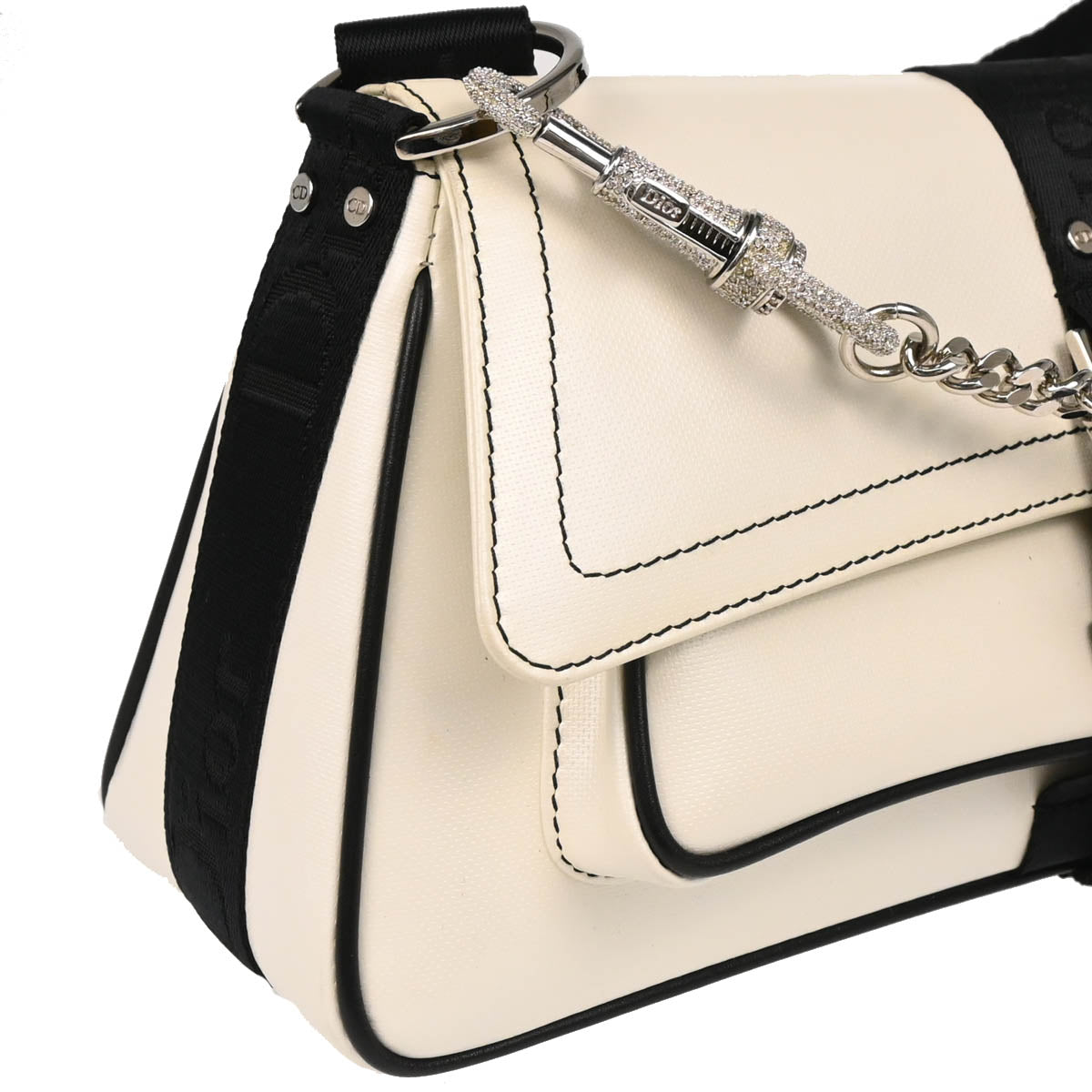 Christian Dior 2003 White Hardcore 2way Shoulder Handbag