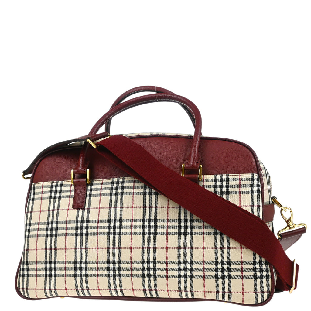Burberry Beige Bordeaux Burberry Check 2way Shoulder Handbag