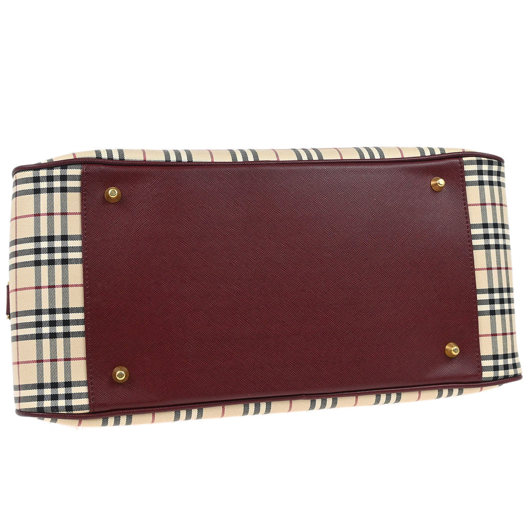 Burberry Beige Bordeaux Burberry Check 2way Shoulder Handbag