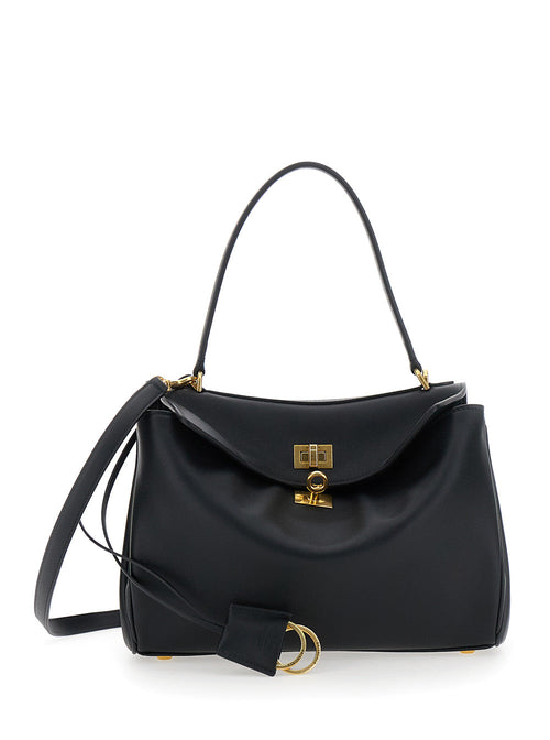 Balenciaga Women 'Small Rodeo' Black Handbag With Detachable Key Holder In Smooth Leather Woman