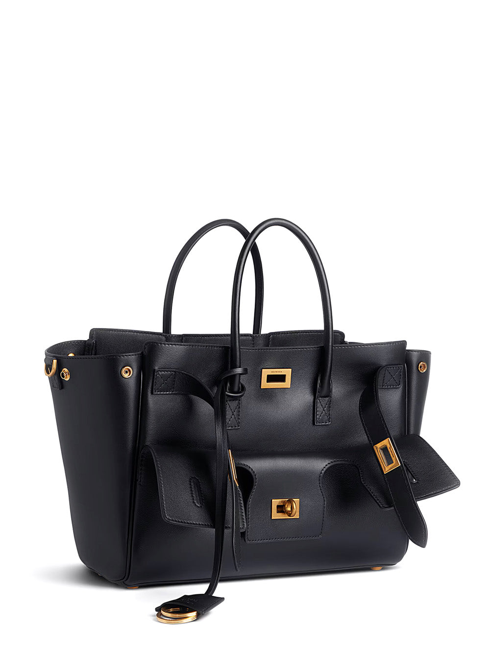 Balenciaga Women 'Bel Air' Black Handbag With Adjustable And Removable Shoulder Strap And Turn-Lock Closure In Leather Woman