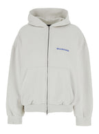 Balenciaga Women White Sweatshirt With Fixed Hood And Logo Lettering On Front And Rear In Cotton Woman