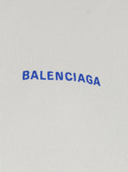 Balenciaga Women White Sweatshirt With Fixed Hood And Logo Lettering On Front And Rear In Cotton Woman