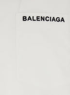 Balenciaga Men White Shirt With Logo Lettering On The Front And Logo Patch On The Sleeve In Cotton Man